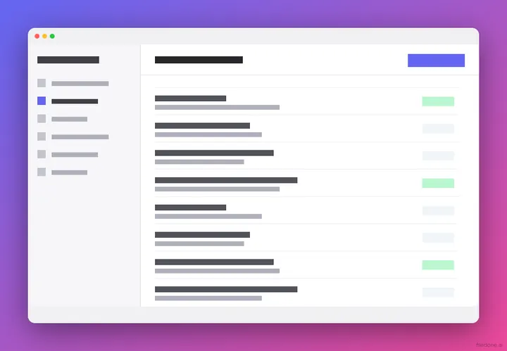 The same app window framed: padding, a purple-to-pink gradient behind it, rounded corners, a soft shadow and a window bar.