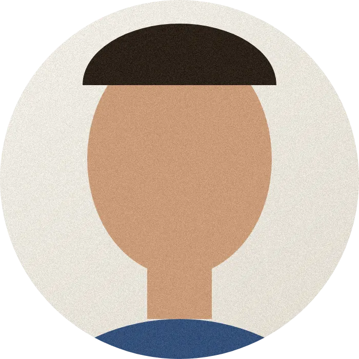 The drawn head-and-shoulders shape cut to a circle, see-through outside it.