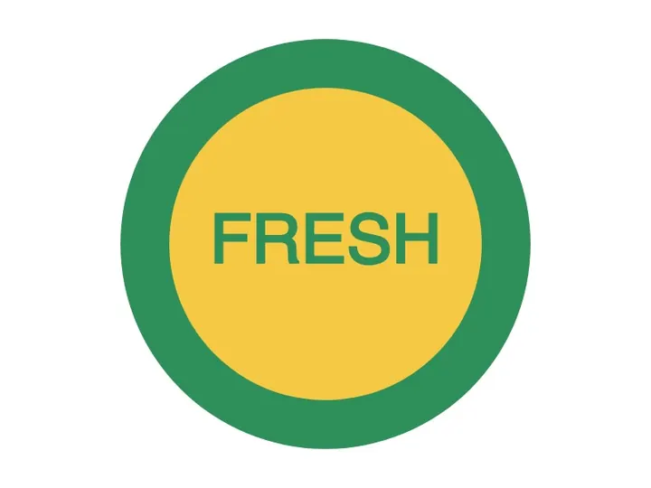 The round FRESH sticker as a JPG, with white where the background was see-through.