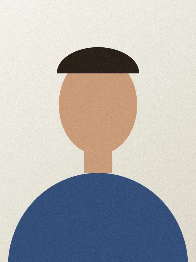 A drawn head-and-shoulders shape on a plain light background.